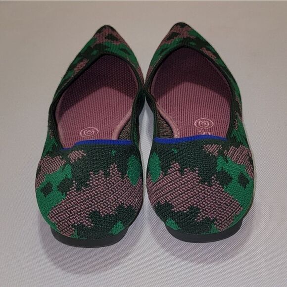 Rothy's Green Botanicamo Camo Point Toe Ballet Flat Shoes Sz 9 • Rare & Retired - Picture 4 of 16